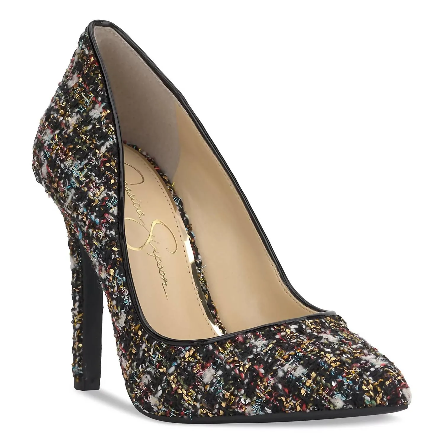 Cassani Pump In Black Sparkle Tweed