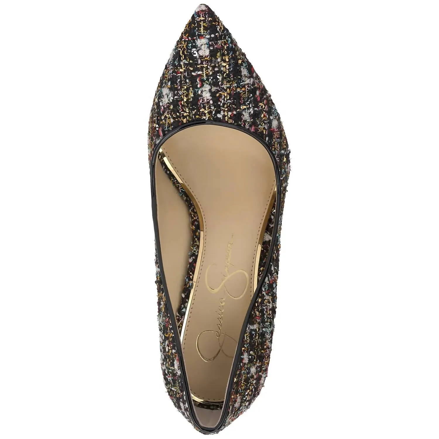 Cassani Pump In Black Sparkle Tweed