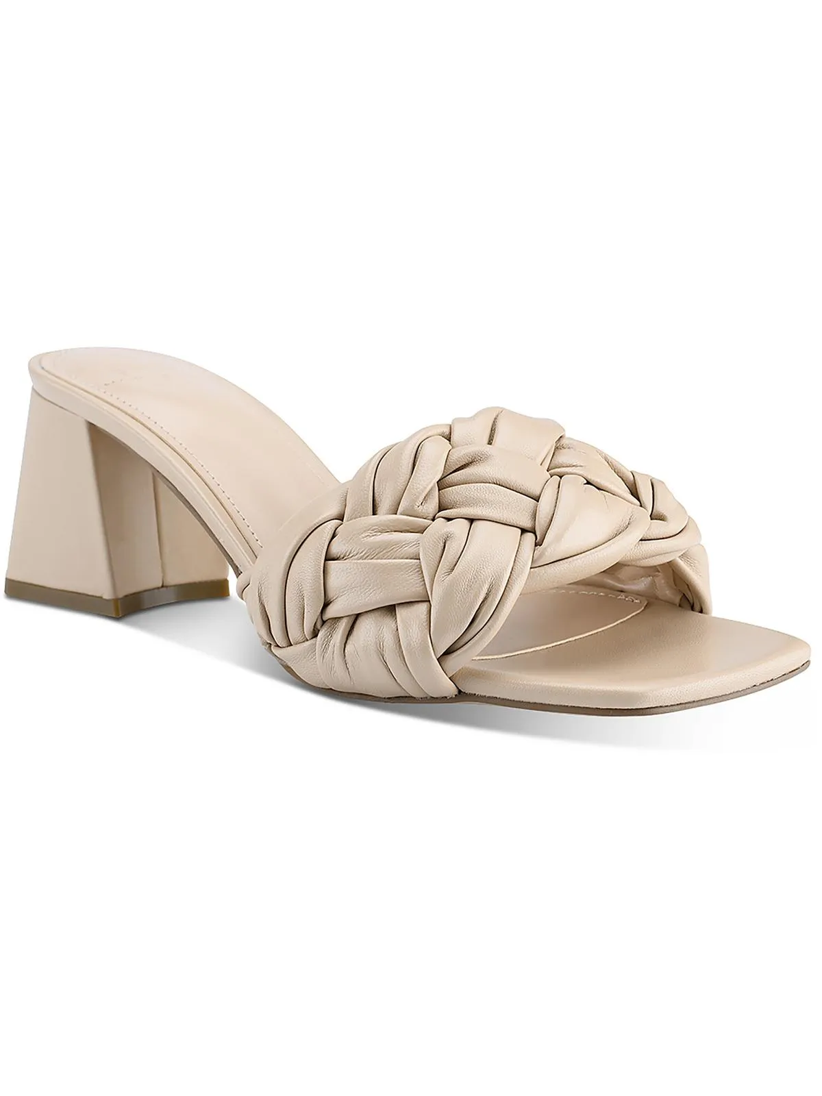 Cerita Womens Leather Braided Heel Sandals