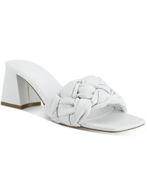 Cerita Womens Leather Braided Heel Sandals