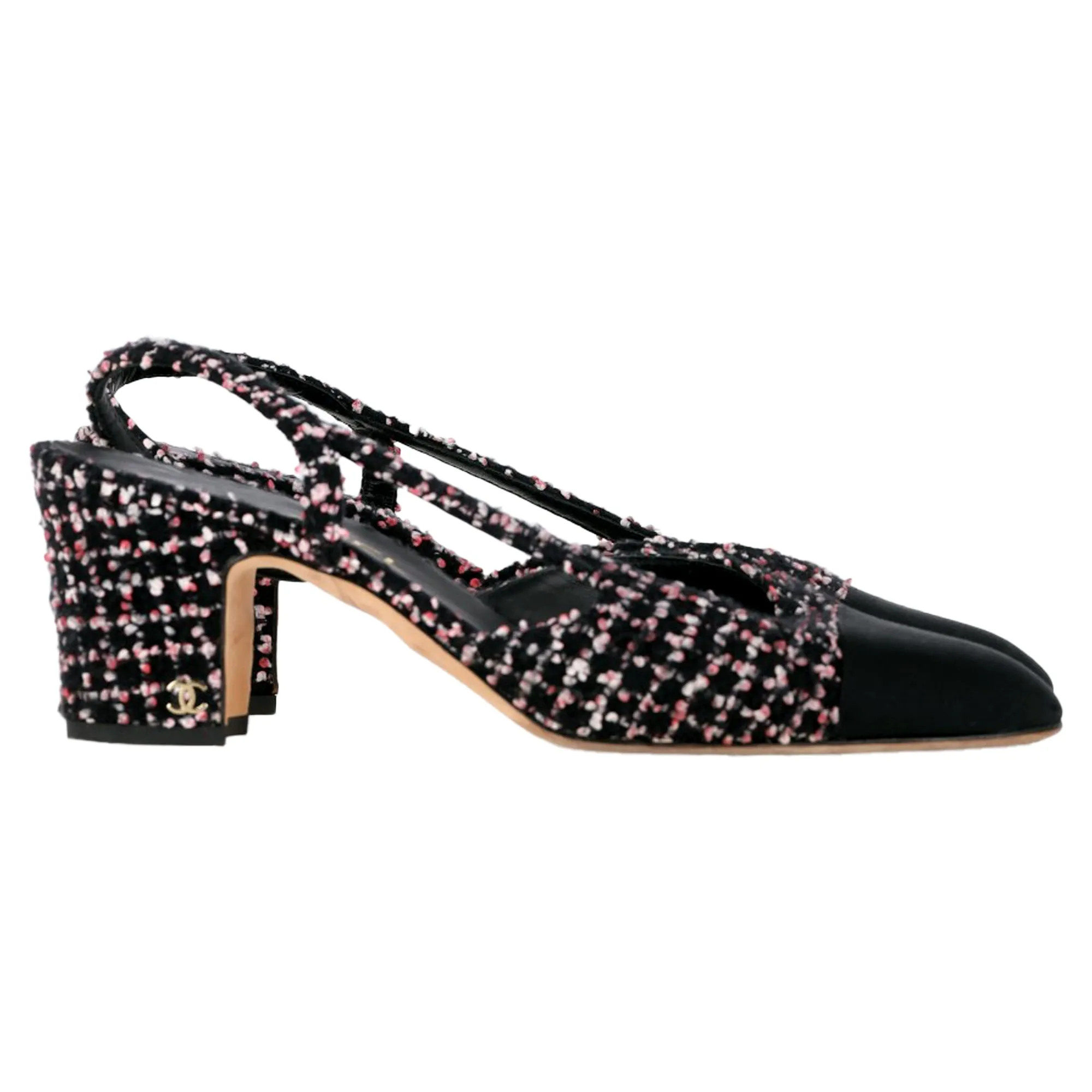 Chanel CC Slingback Pumps in Multicolor Tweed