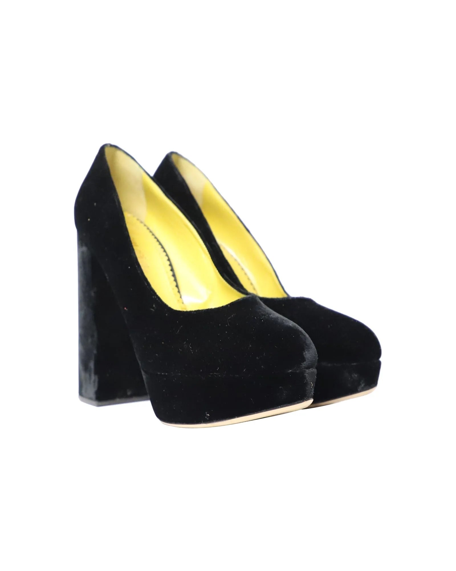 Charlotte Olympia Platform Pumps in Black Velvet