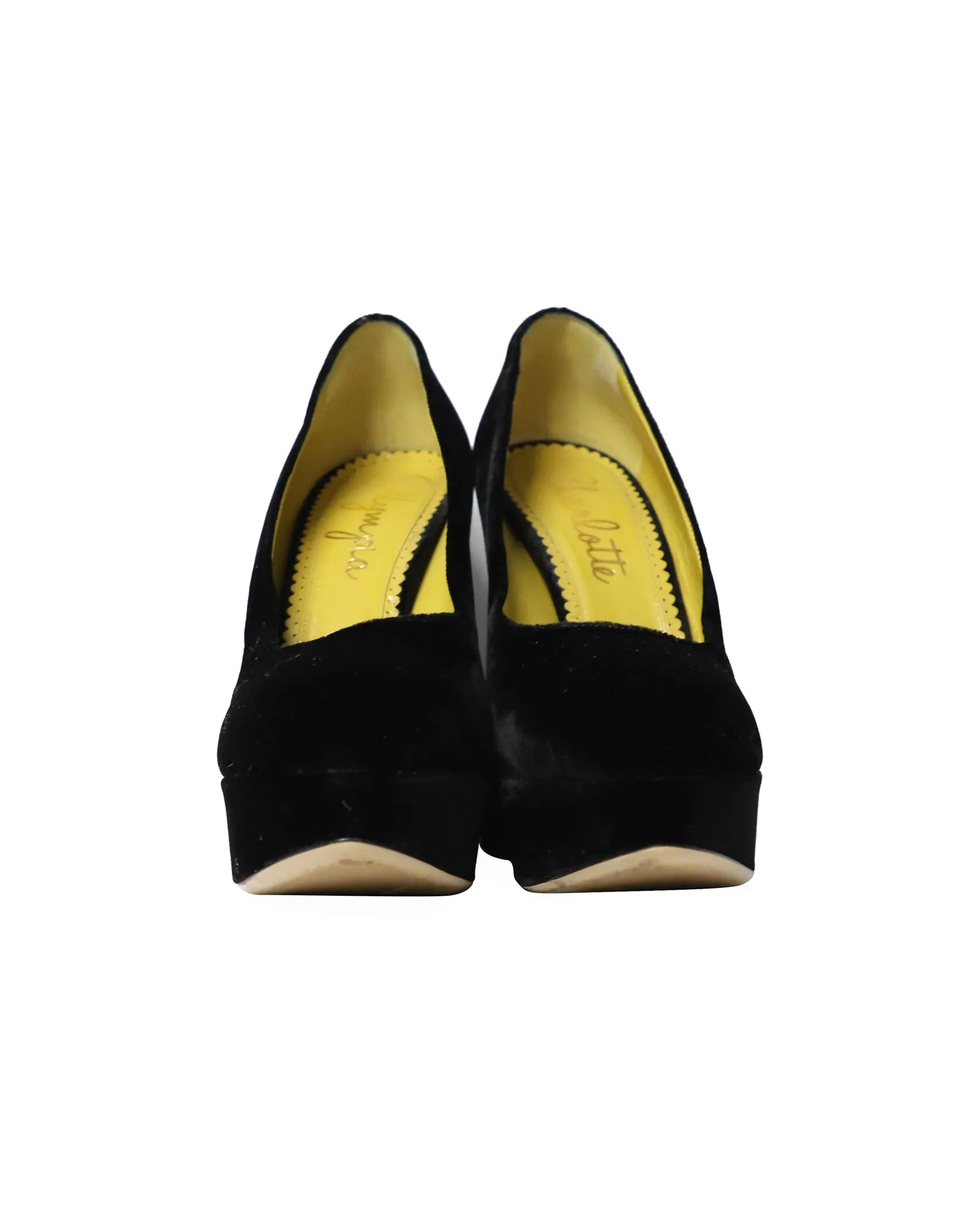 Charlotte Olympia Platform Pumps in Black Velvet