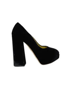 Charlotte Olympia Platform Pumps in Black Velvet