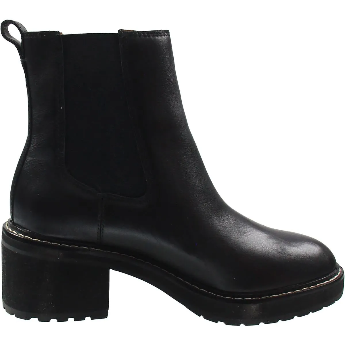 Chelsea Lugsole Heeled Boots Womens Stretch Leather Chelsea Boots