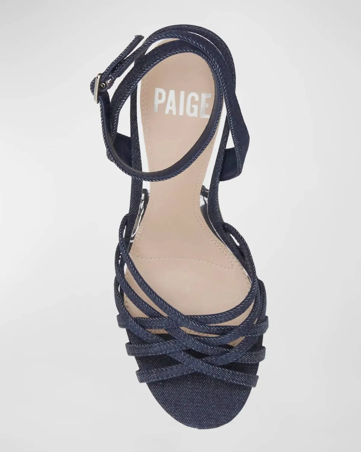 Chelsey Woven Platform Sandal In Indigo Denim