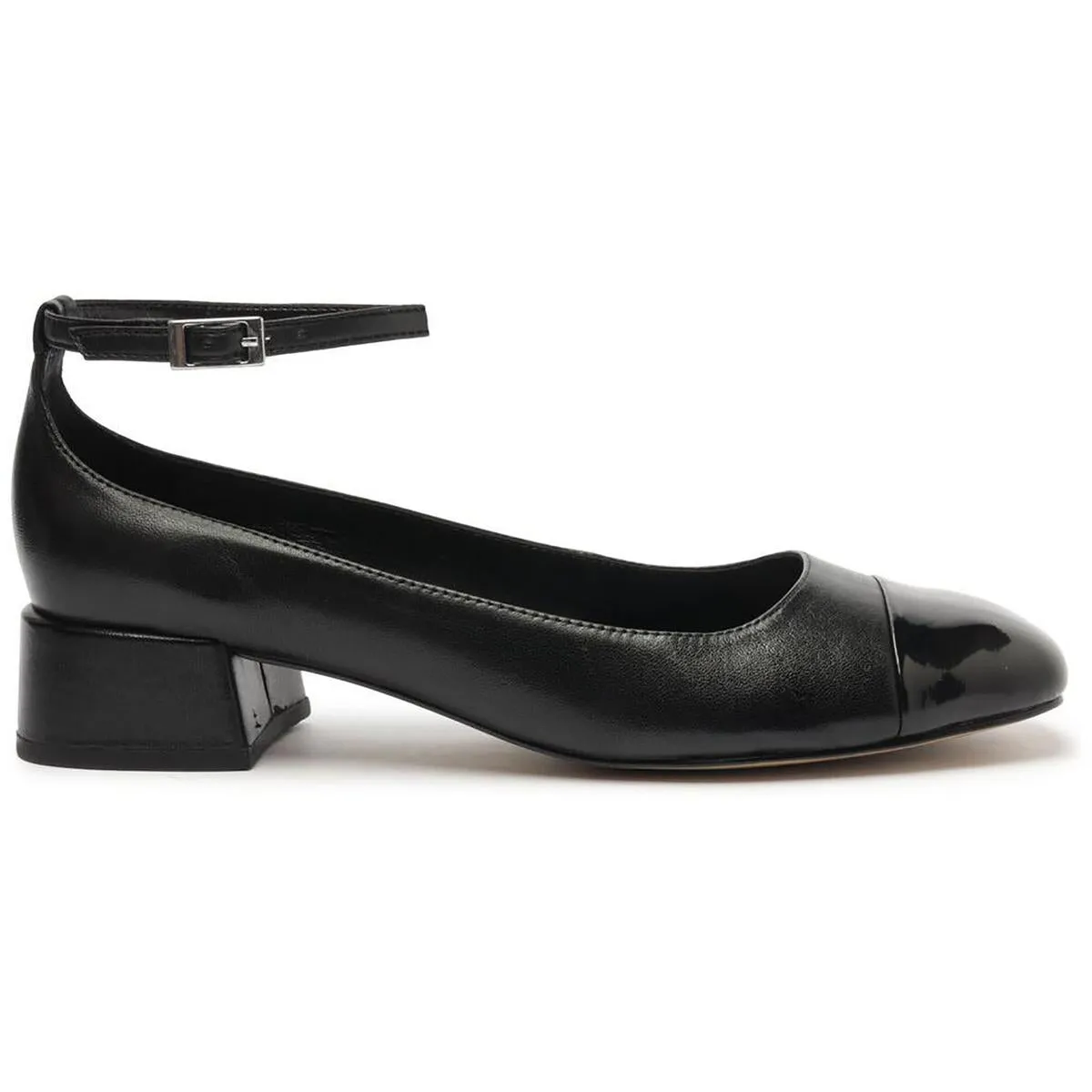 Chloe Low Block Womens Leather Slip On Block Heels