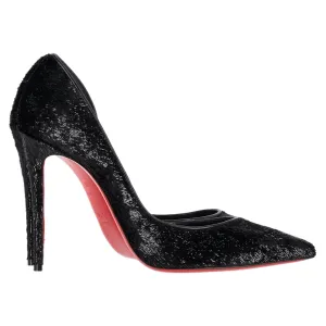 Christian Louboutin Iriza 100 Papillon Pumps in Black Velvet