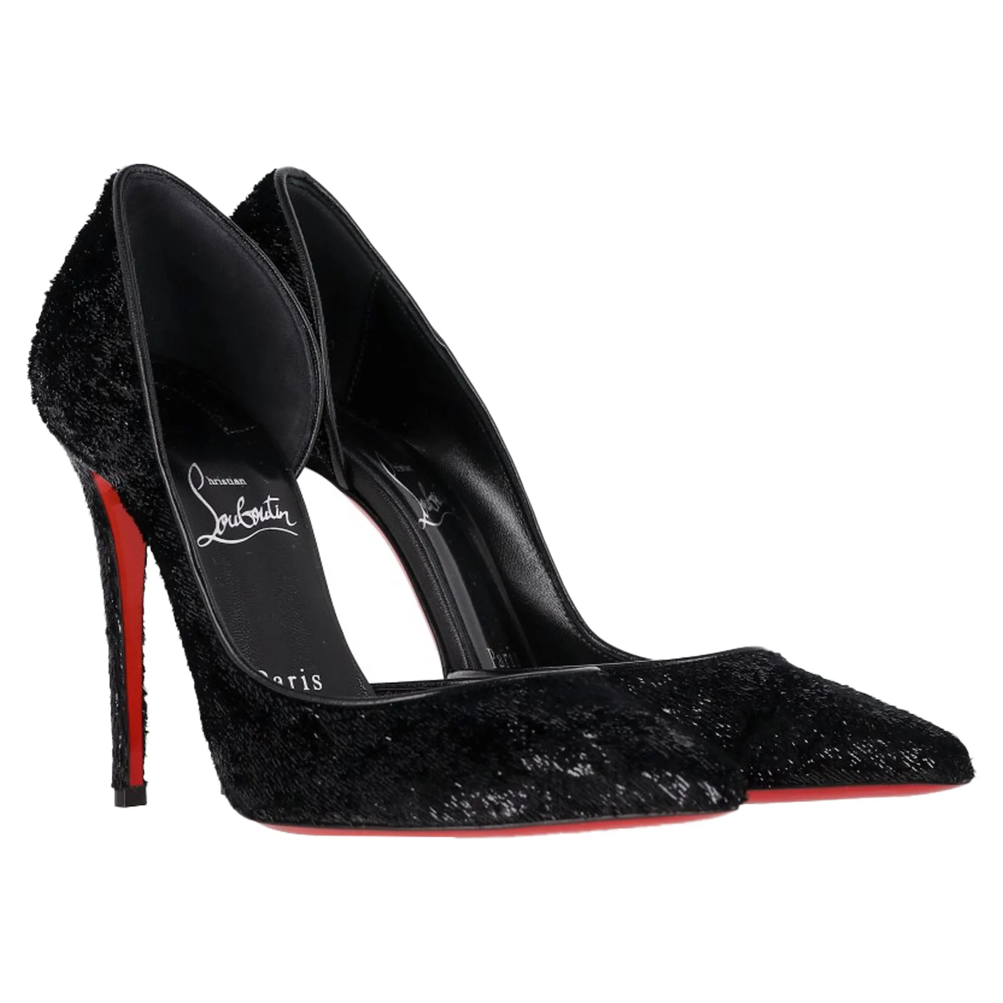 Christian Louboutin Iriza 100 Papillon Pumps in Black Velvet