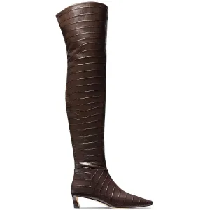 Cosmo Kitten Womens Animal Print Leather Over-The-Knee Boots