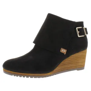 Create Womens Suede Ankle Wedge Boots