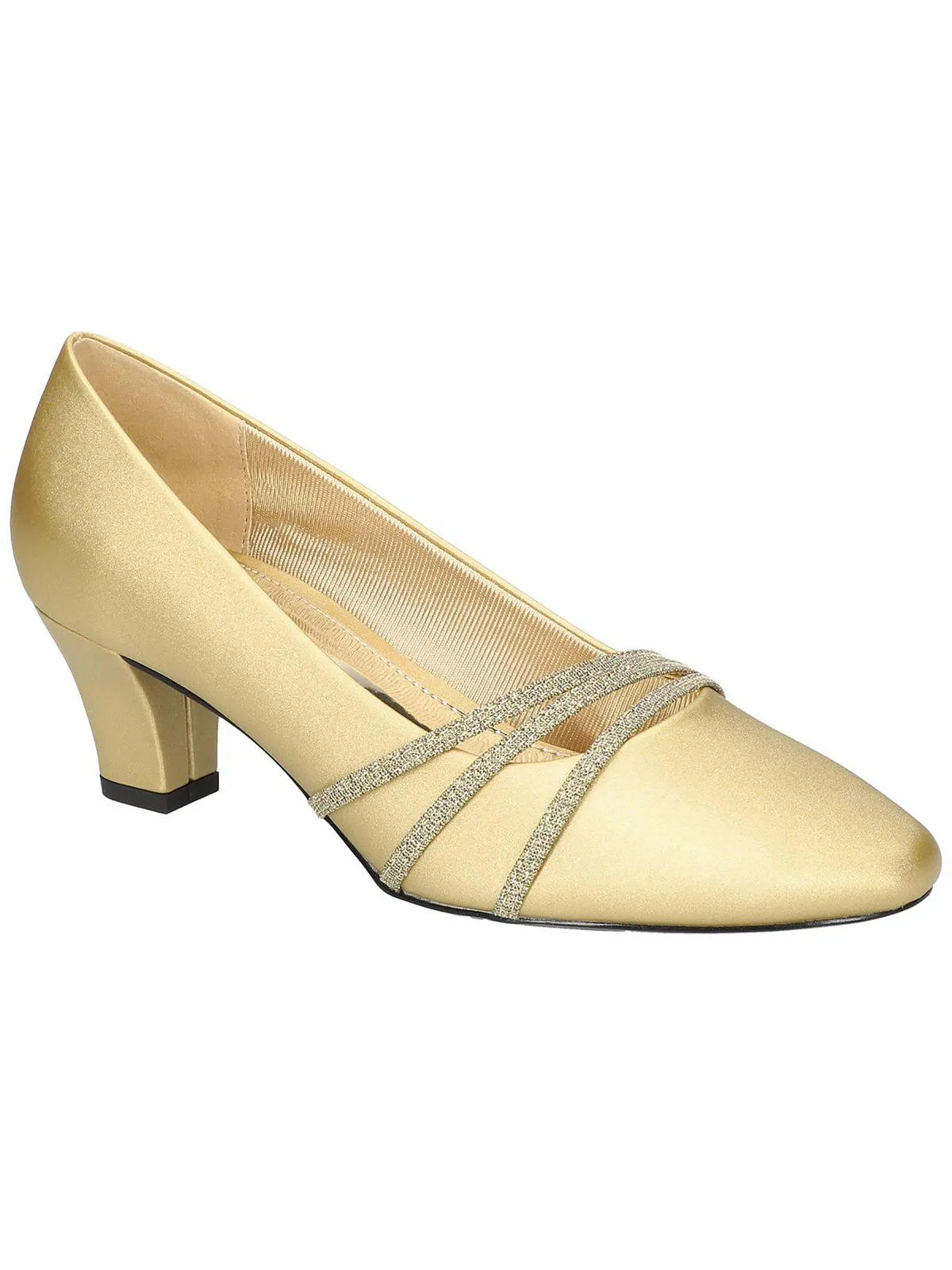 Cristiny Womens Satin Glitter Pumps
