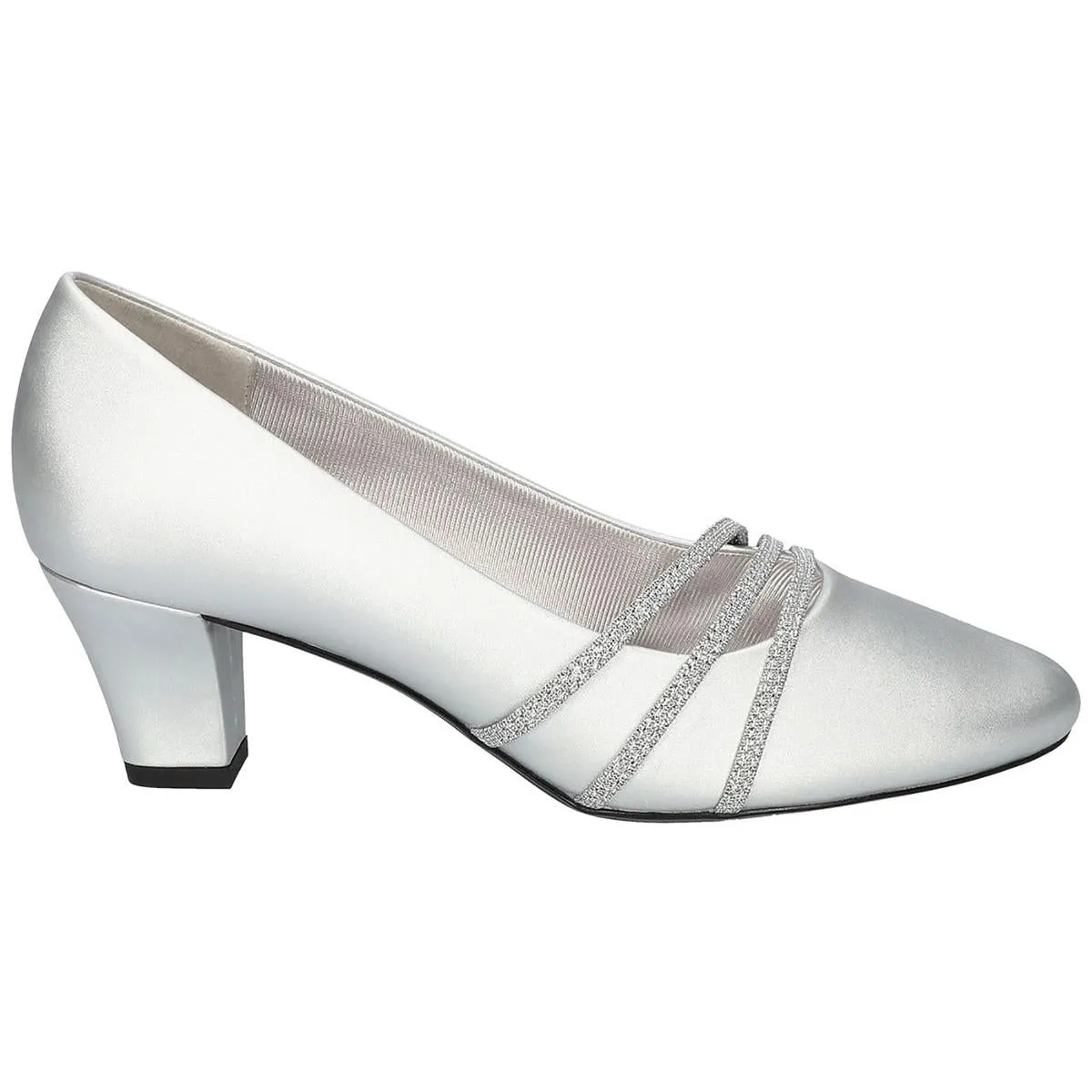 Cristiny Womens Satin Glitter Pumps