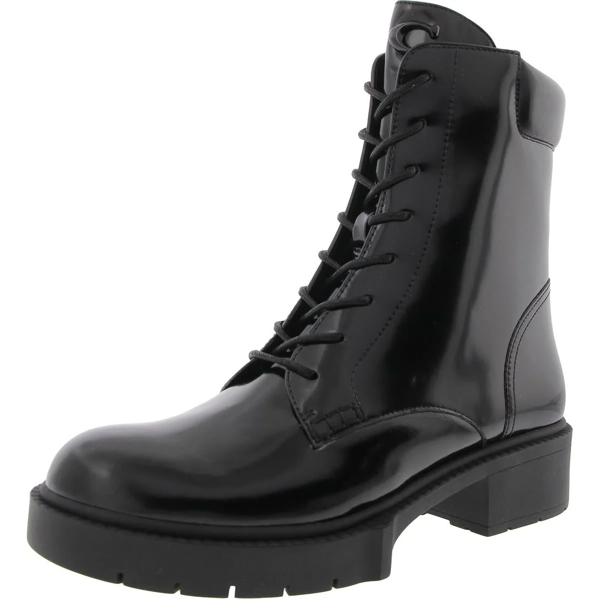 CX027 Womens Zipper Leather Combat & Lace-Up Boots