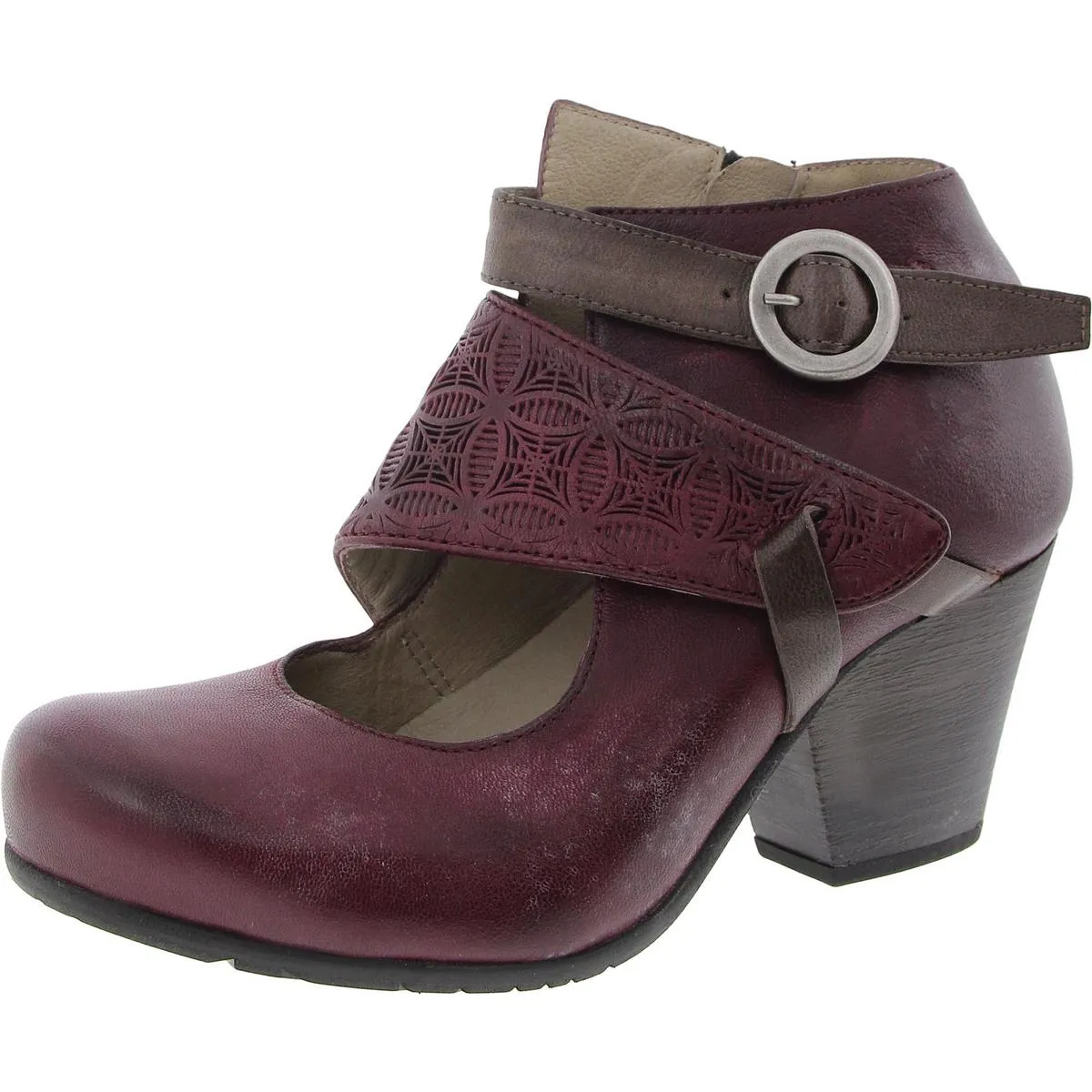 Dale Womens Faux Leather Cut-out Ankle Boots