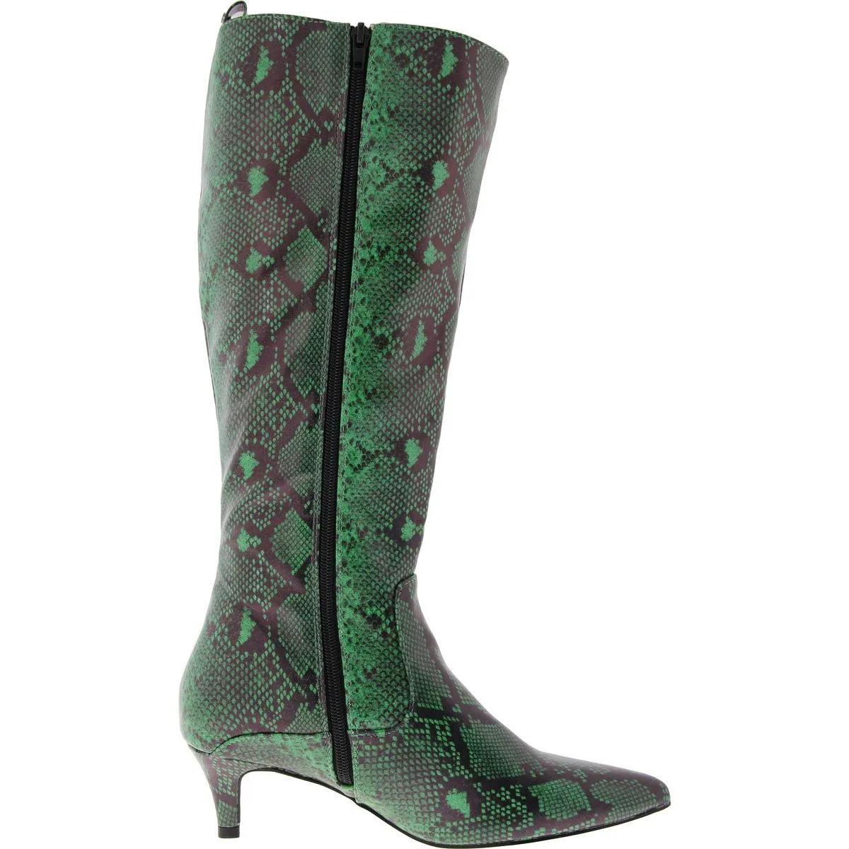 DARCY Womens Faux Leather Kitten heel Knee-High Boots