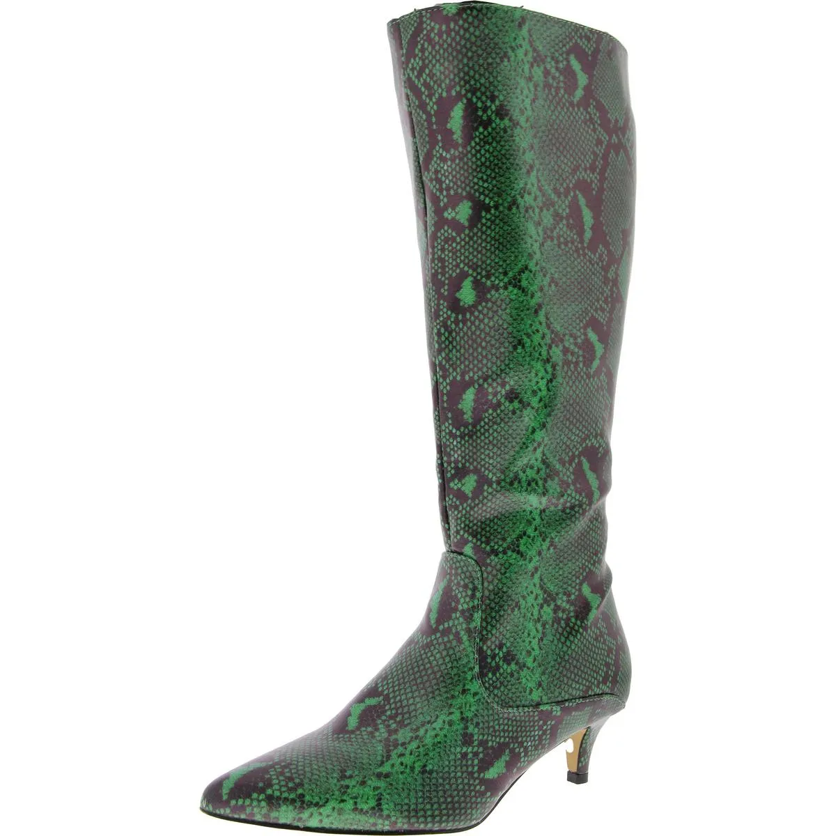 DARCY Womens Faux Leather Kitten heel Knee-High Boots