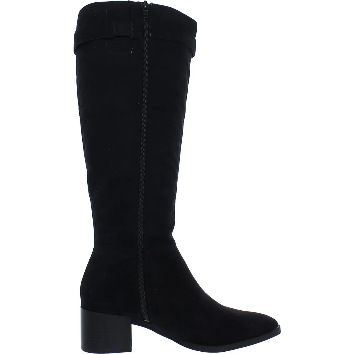 Daring Womens Faux Suede Stacked Heel Knee-High Boots
