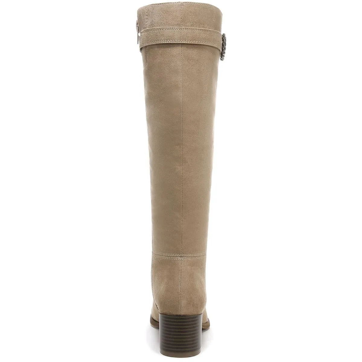 Daring Womens Faux Suede Stacked Heel Knee-High Boots