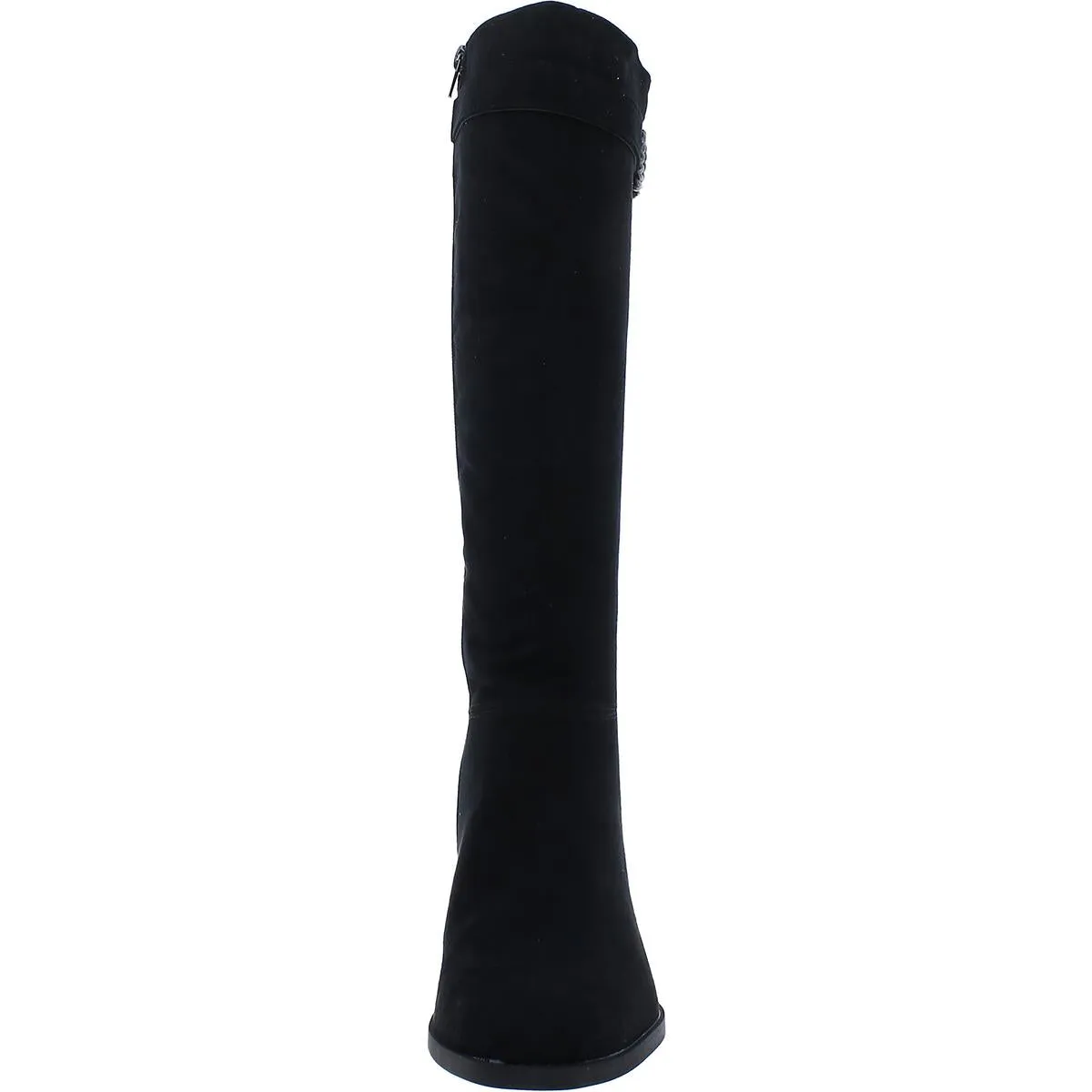 Daring Womens Faux Suede Stacked Heel Knee-High Boots