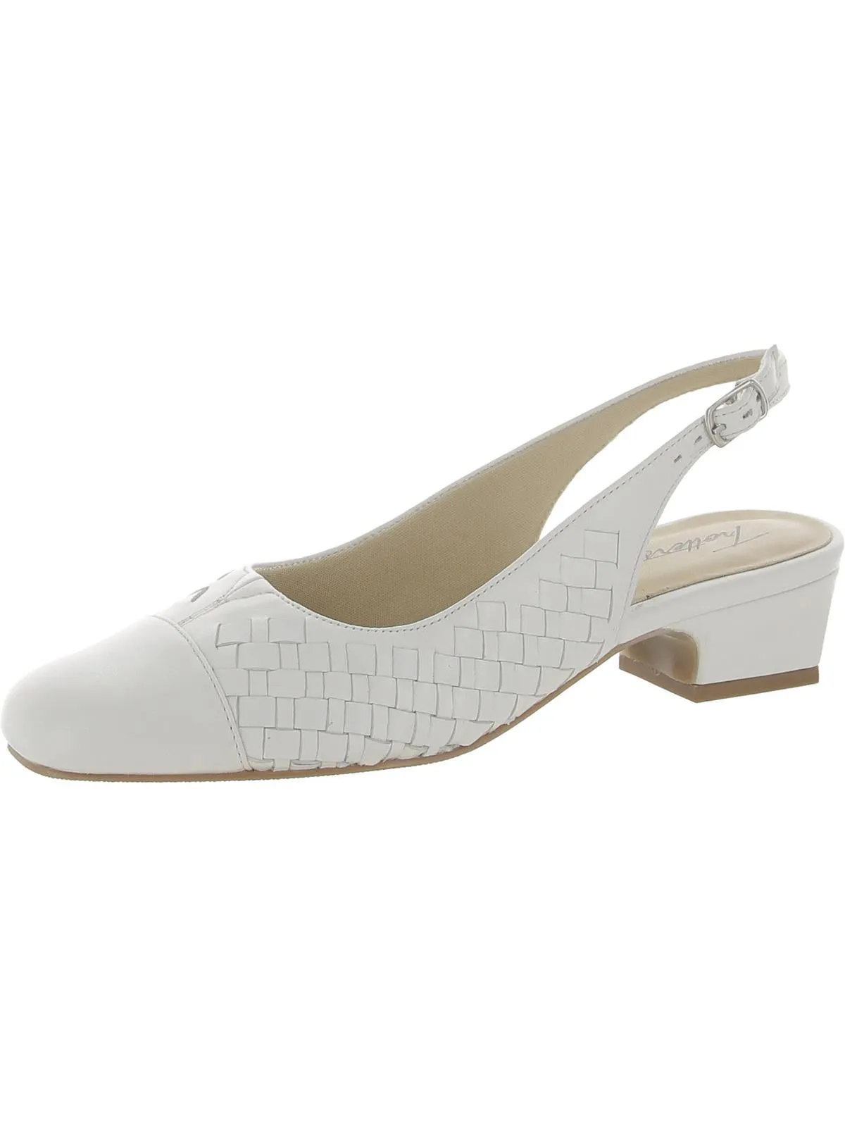 Dea Womens Toe Cap Block Heel Slingback Heels