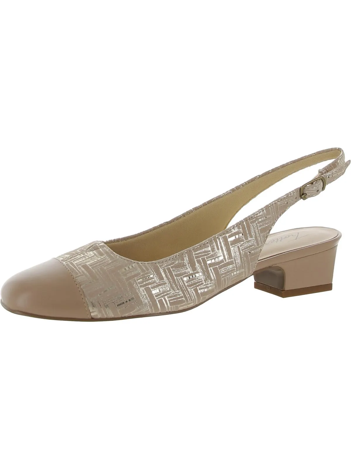 Dea Womens Toe Cap Block Heel Slingback Heels