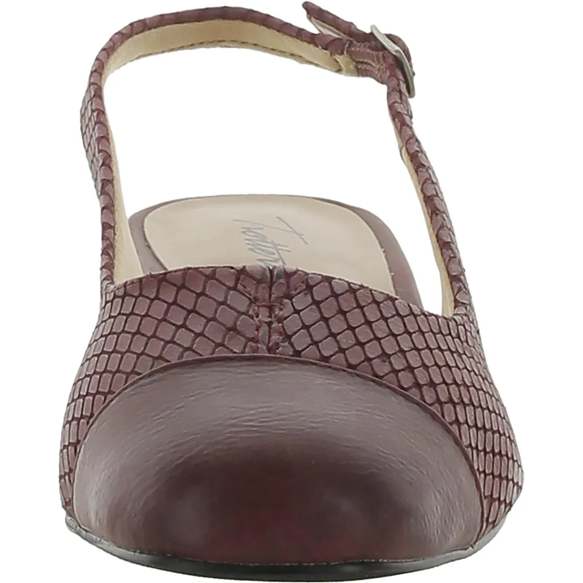 Dea Womens Toe Cap Block Heel Slingback Heels