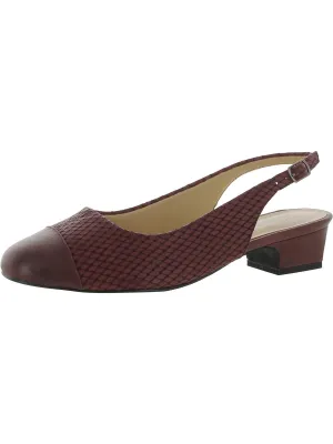 Dea Womens Toe Cap Block Heel Slingback Heels