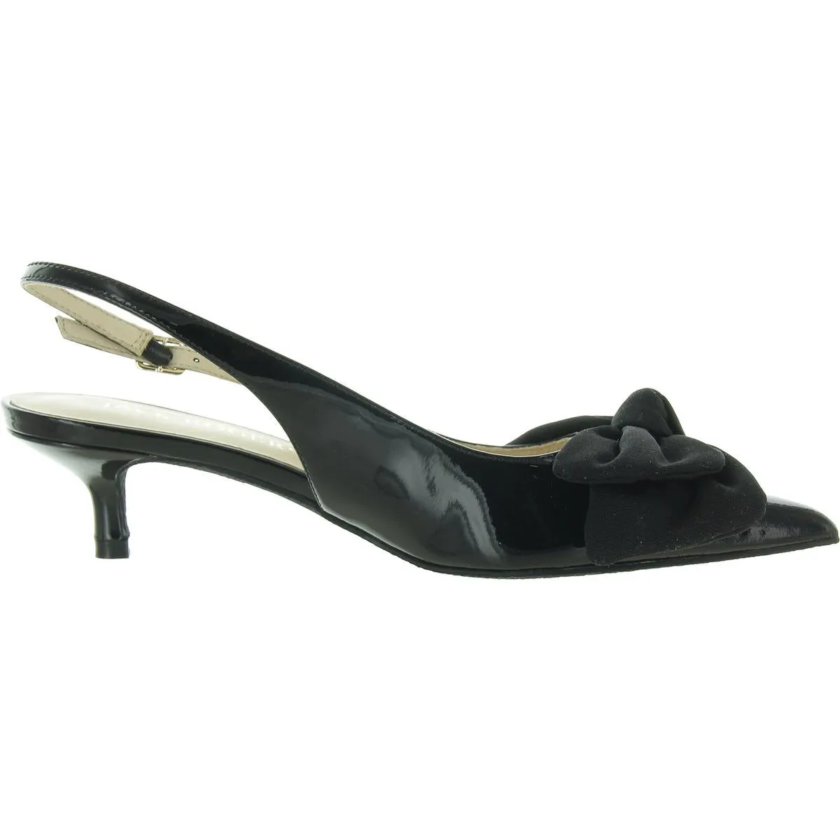 Debra Pointed-Toe Womens Bow Patent Slingback Heels