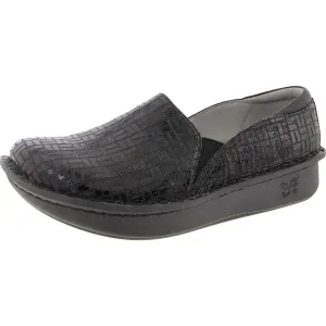 Debra Womens Padded Insole Leather Slip-On Shoes
