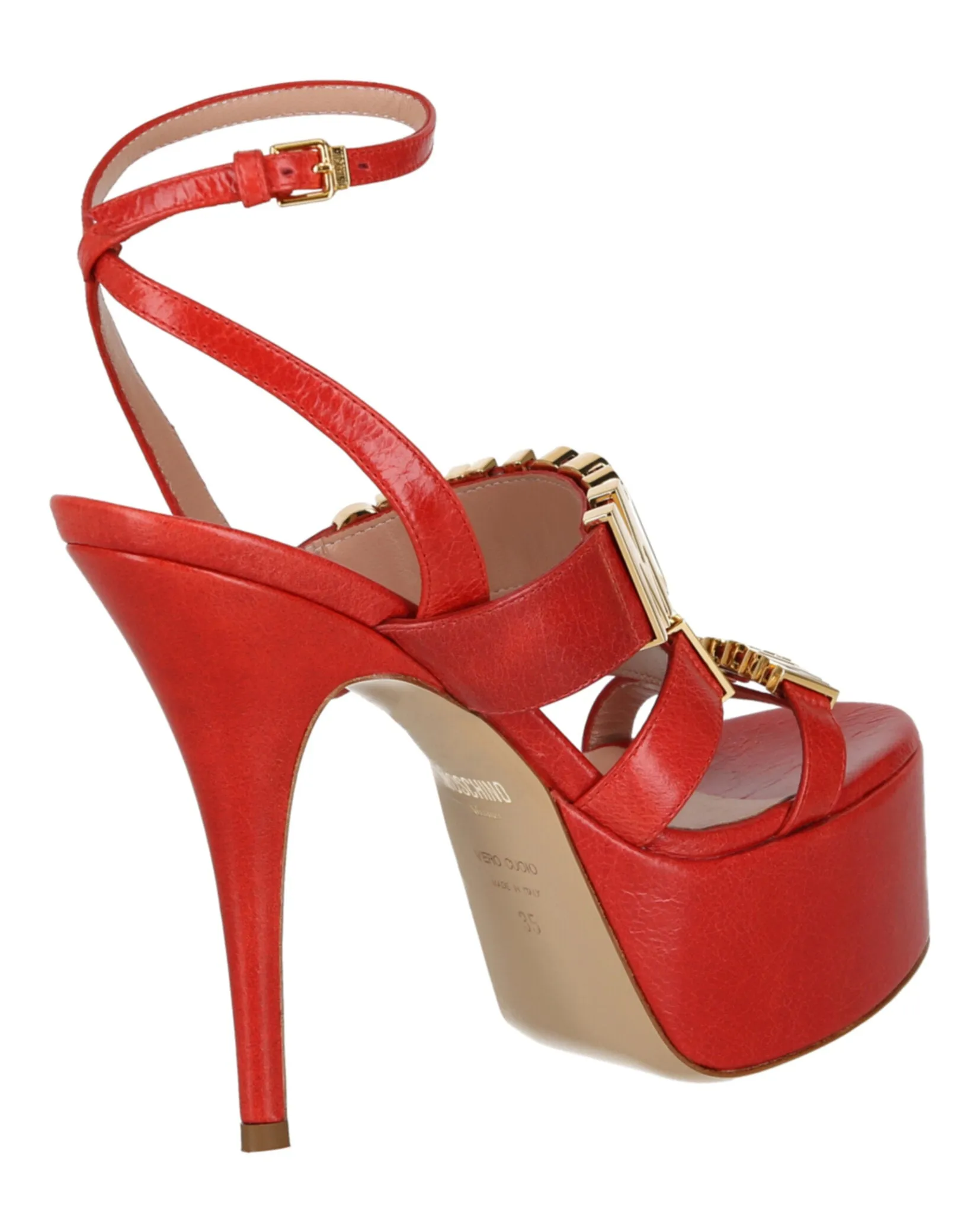 Degrade Metal Logo Heeled Sandals