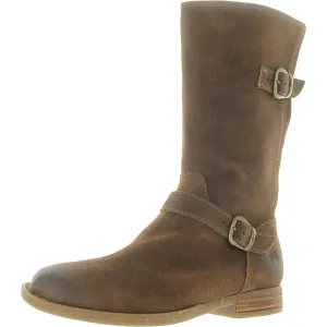 DELANO Womens Buckle Nubuck Mid-Calf Boots