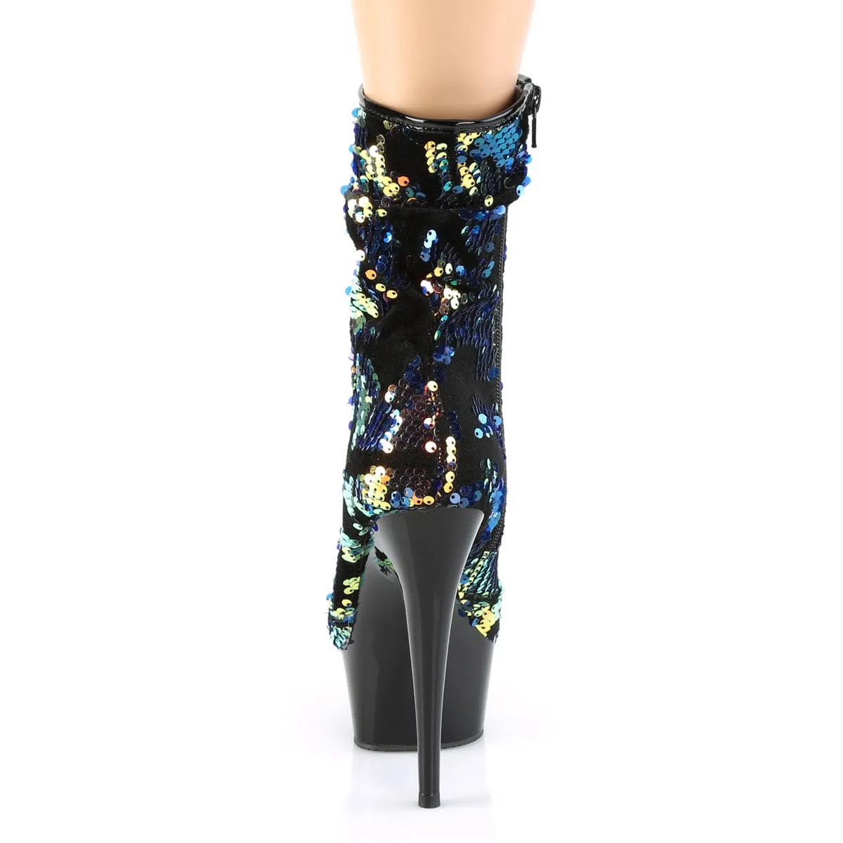 DELIGHT-1004 Blue Iridescent Sequins/Black