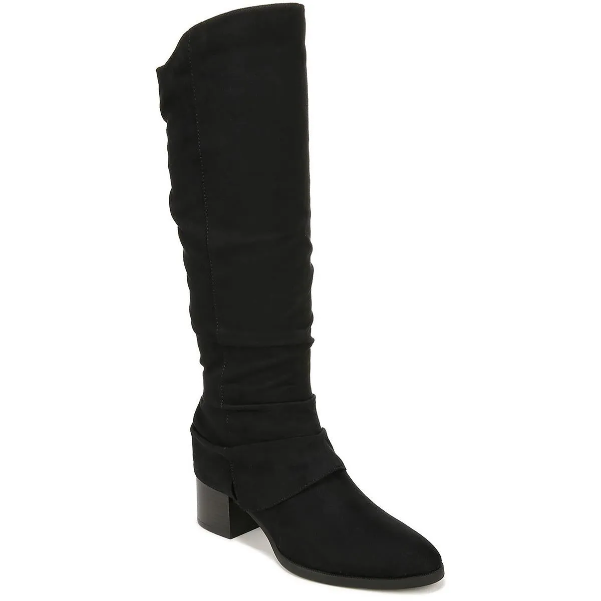 Delilah Womens Faux Suede Wide Calf Knee-High Boots