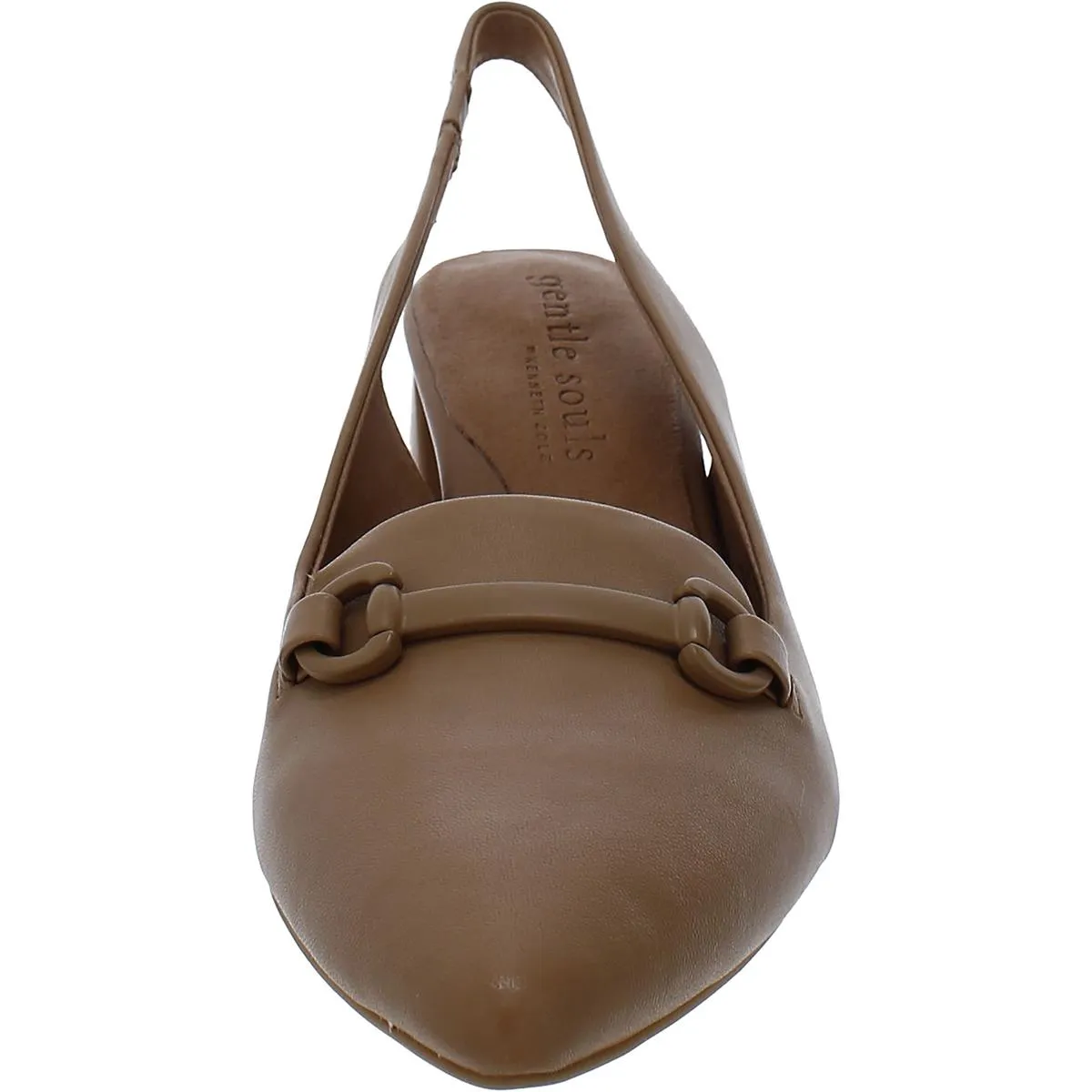 Dionne Womens Leather Stretch Slingback Heels