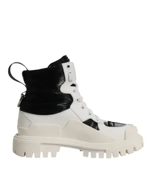 Dolce & Gabbana Padded Mid Calf Lace Up Boots Women's Shoes (Pre-Owned)