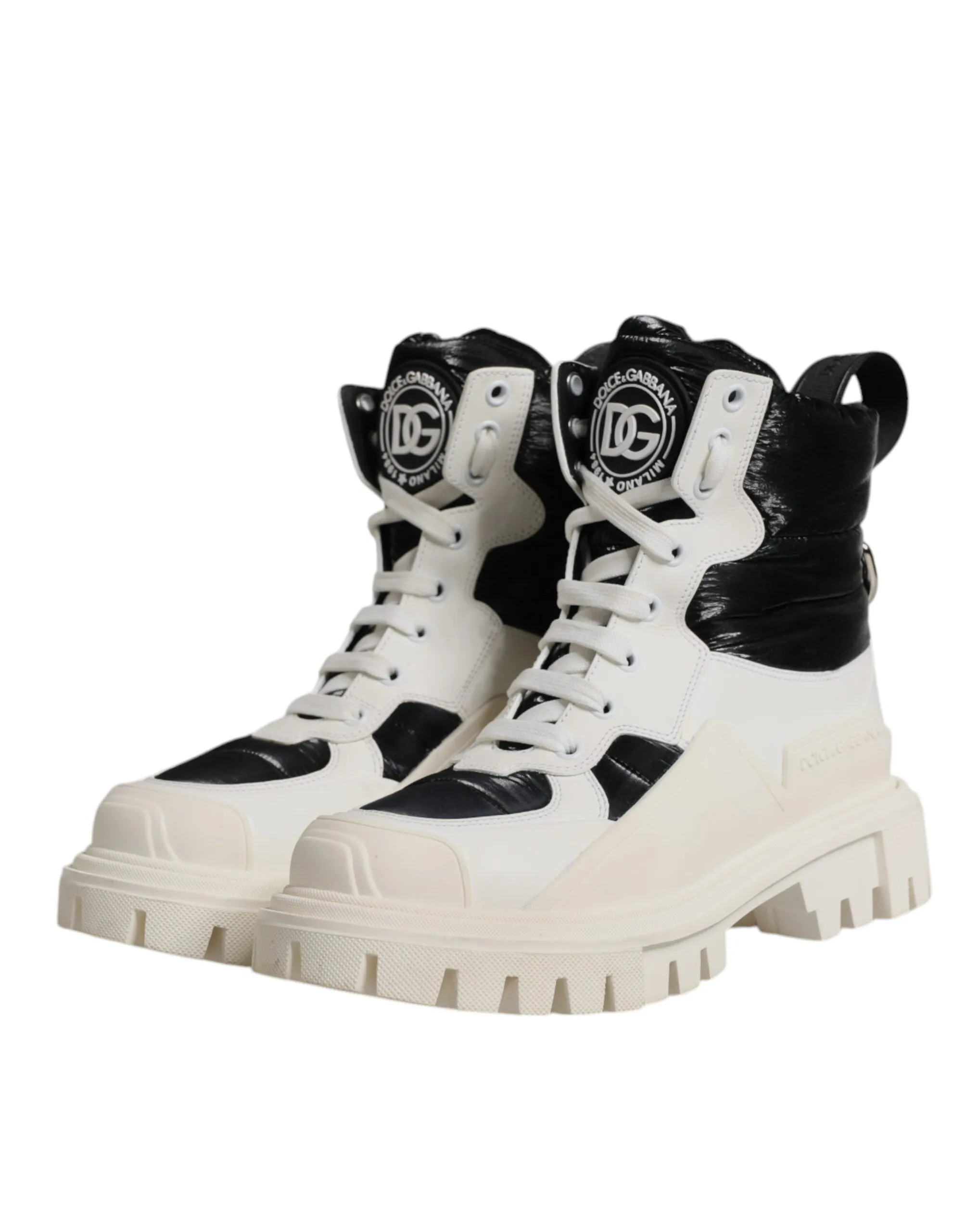 Dolce & Gabbana Padded Mid Calf Lace Up Boots Women's Shoes (Pre-Owned)