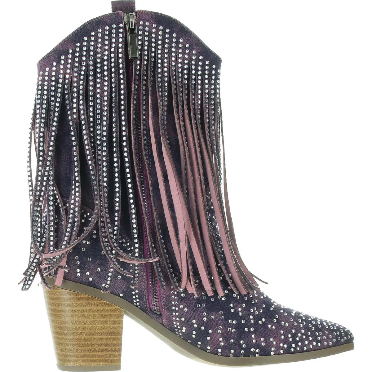 Dolly Womens Embellished Faux Suede Cowboy, Western Boots