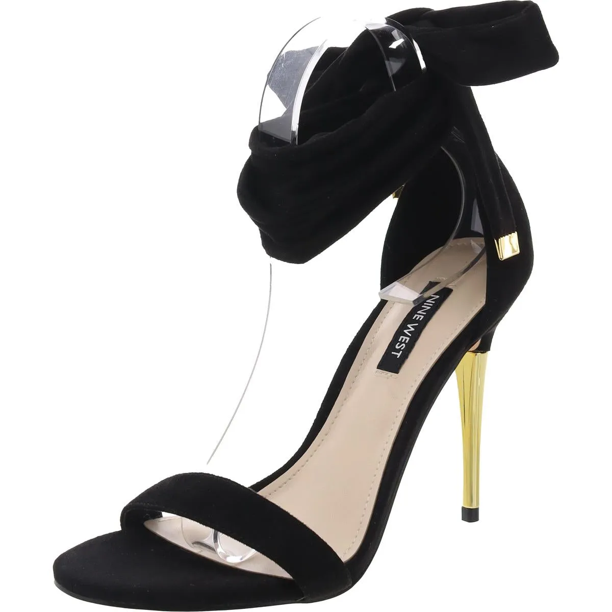 DONATELA Womens Animal Print Suede Lace-Up Heels