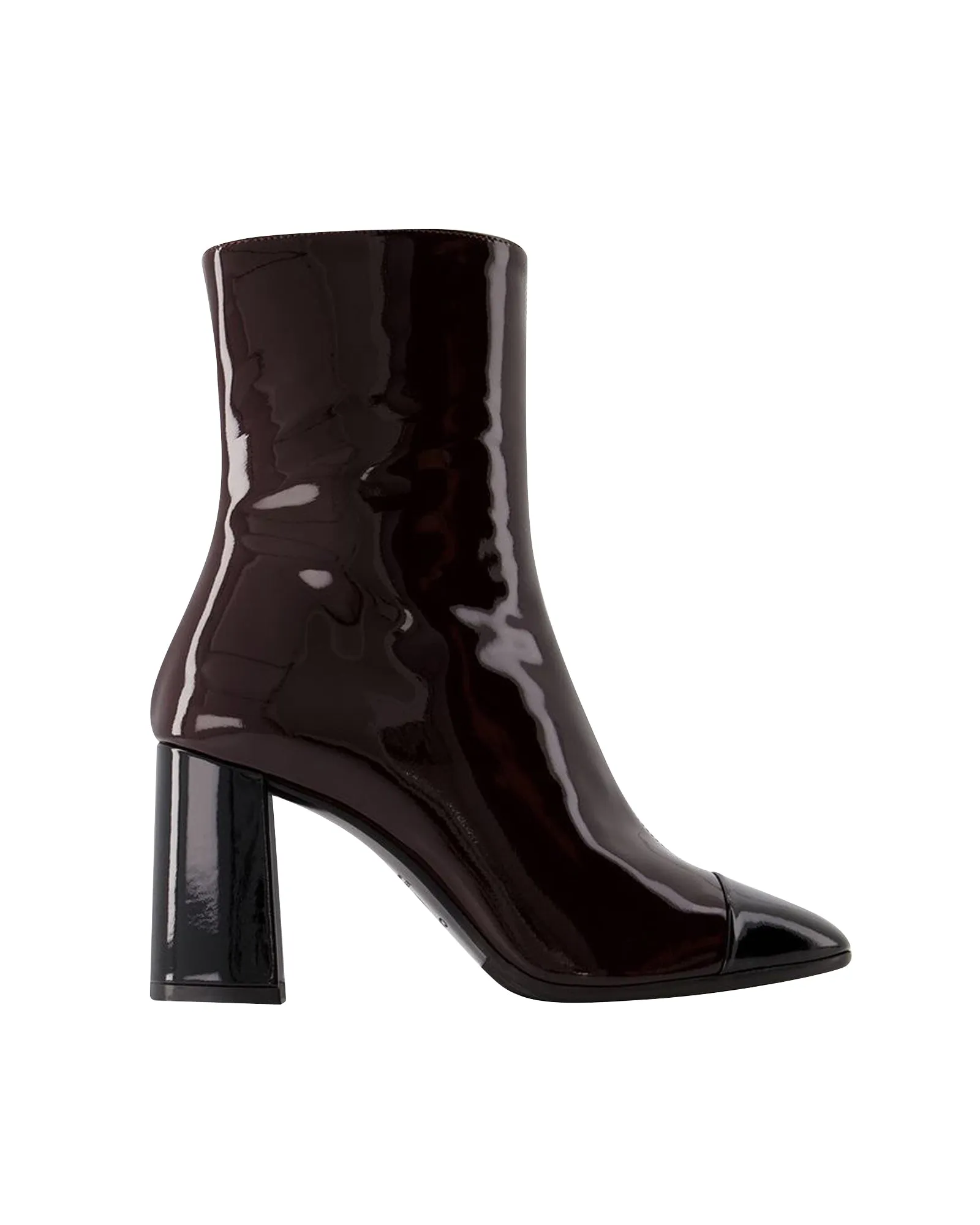 Donna Ankle Boots - Carel - Patent Leather - Brown/Black
