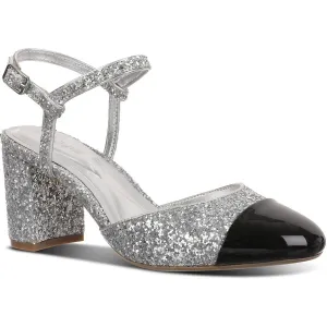 Dotti Womens Toe Cap Textured Slingback Heels
