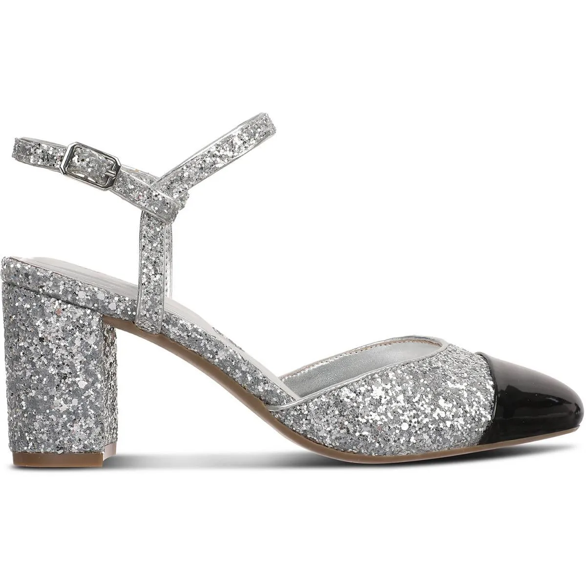 Dotti Womens Toe Cap Textured Slingback Heels