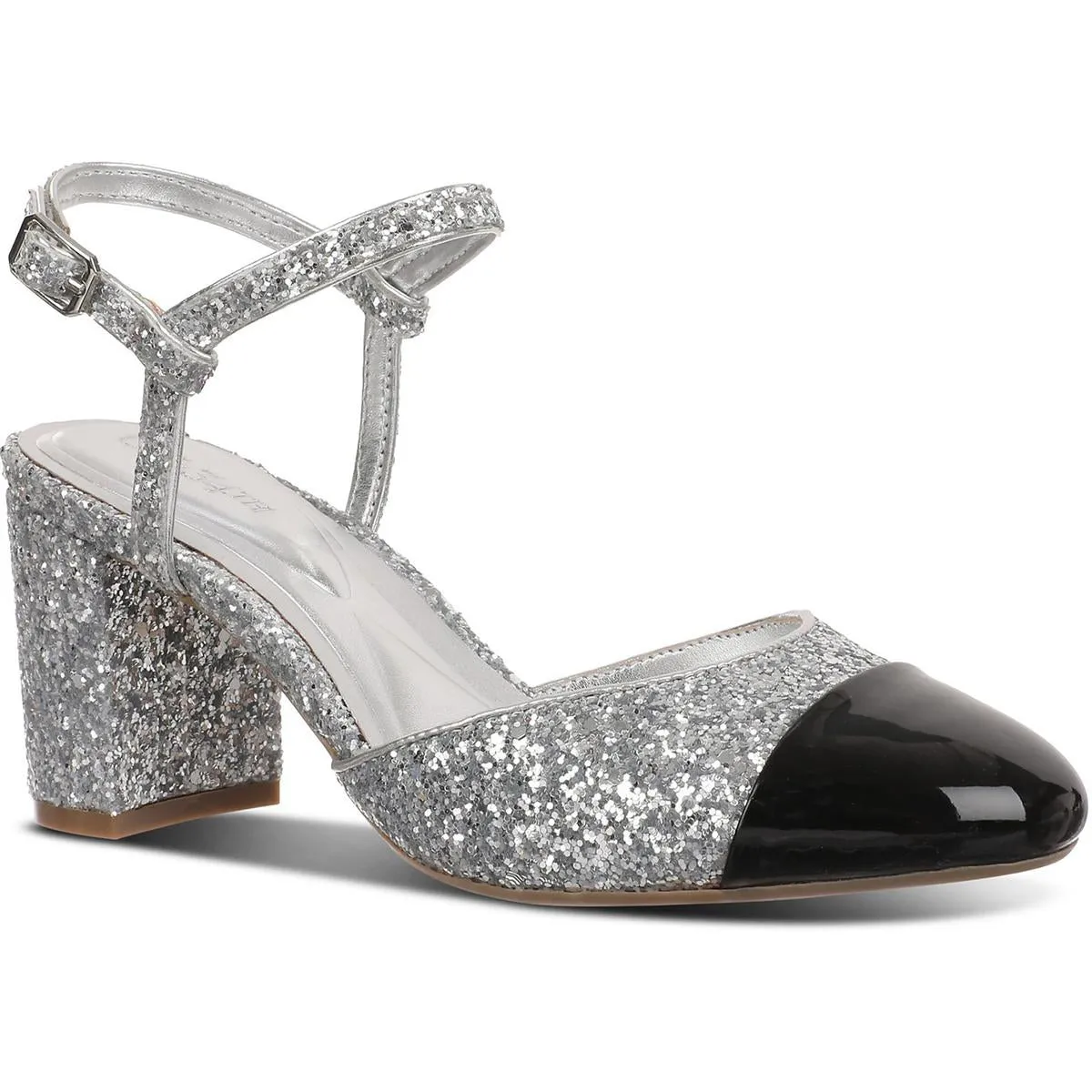Dotti Womens Toe Cap Textured Slingback Heels