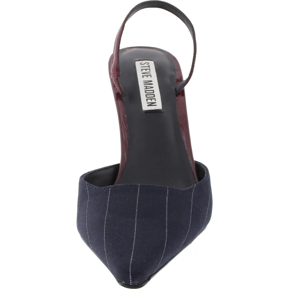 Drew Womens Velvet Patent Leather Slingback Heels