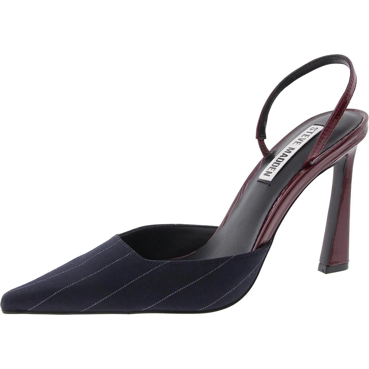 Drew Womens Velvet Patent Leather Slingback Heels
