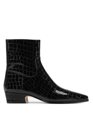 Dusty Black Croc Patent Leather