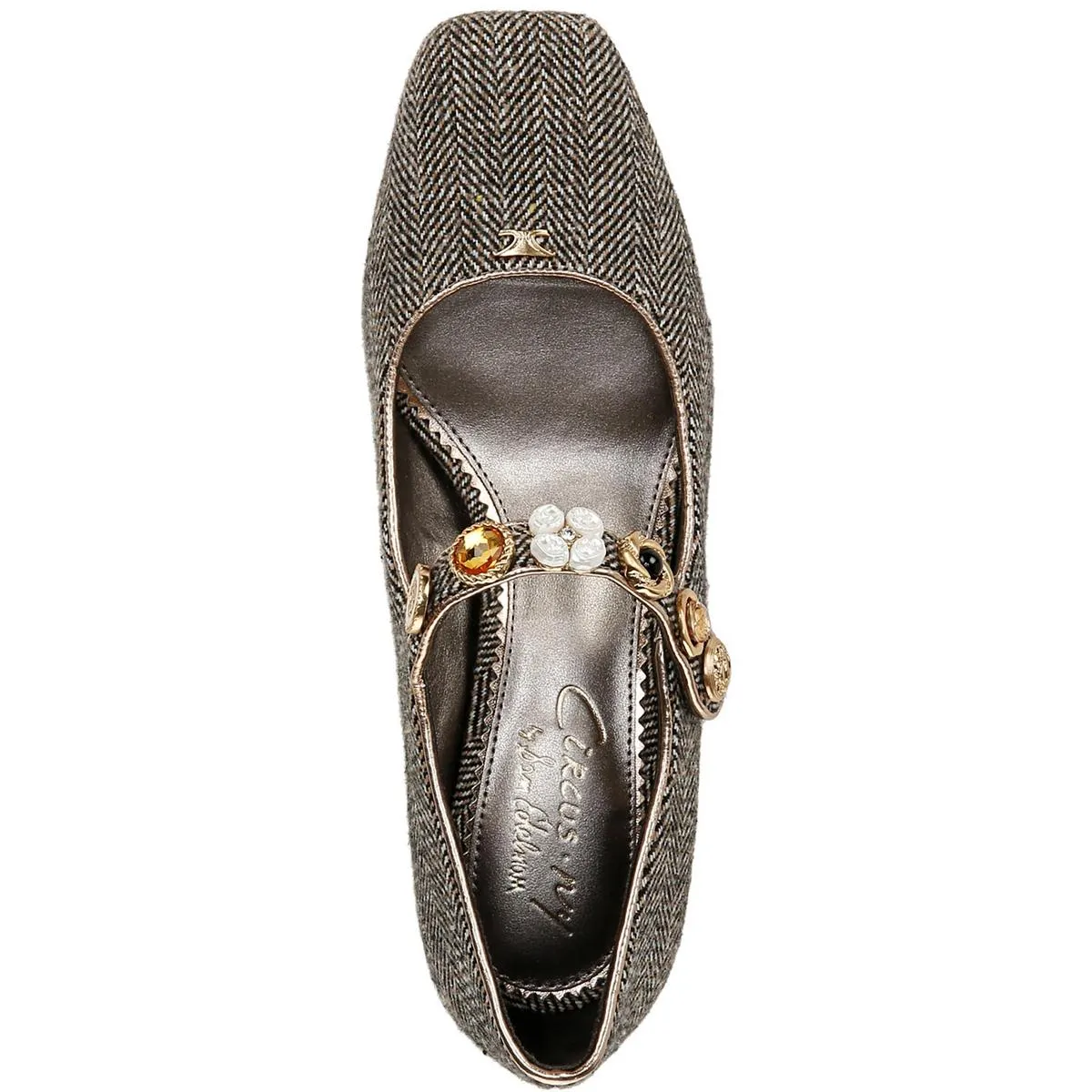 Elaine Womens Embellished Faux Leather Mary Jane Heels