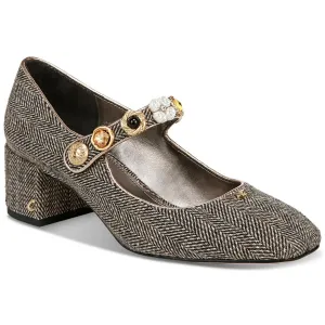 Elaine Womens Embellished Faux Leather Mary Jane Heels