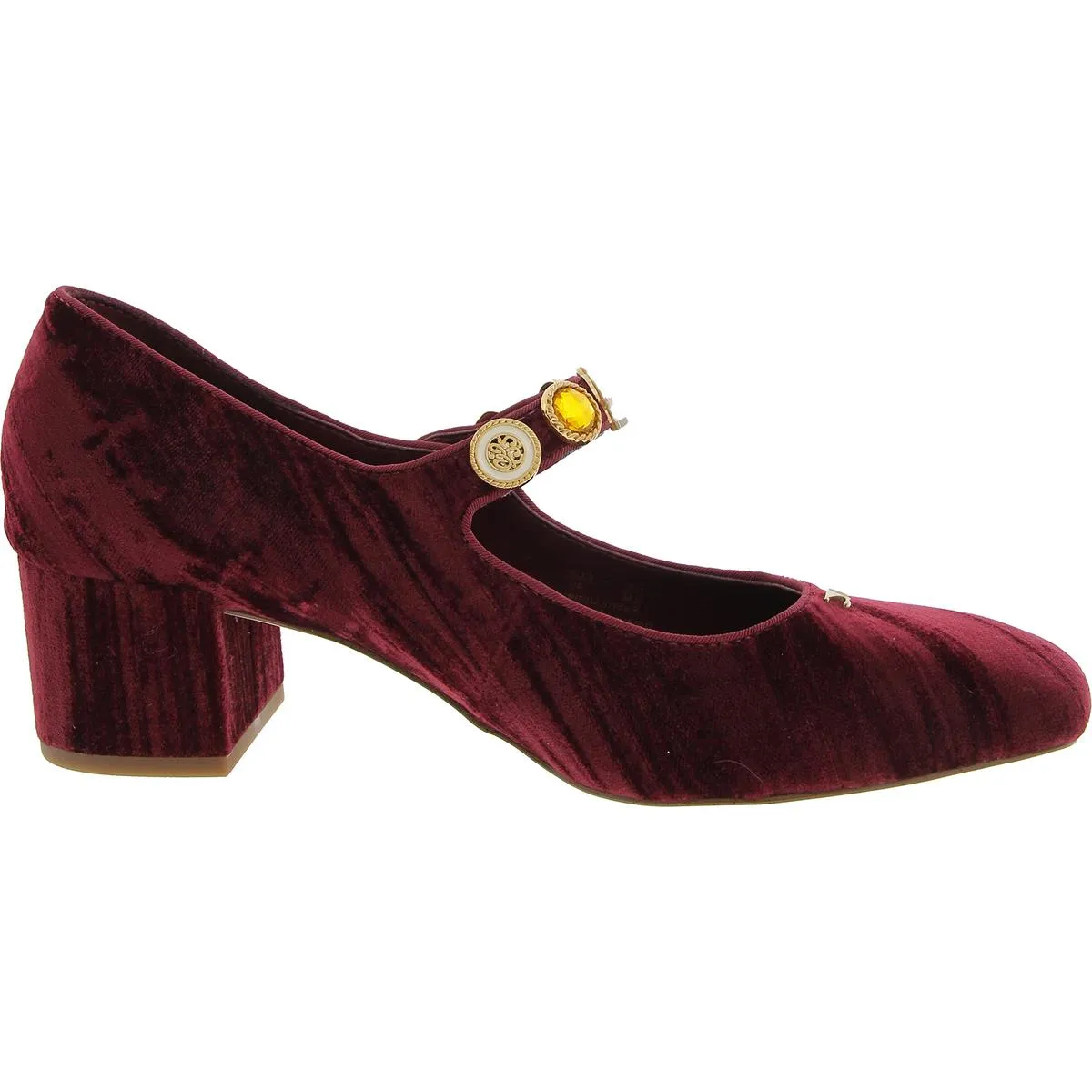 Elaine Womens Embellished Faux Leather Mary Jane Heels