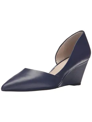 Ellis Womens Leather D'Orsay Wedge Heels